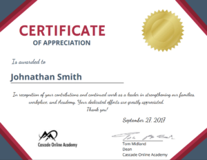 Certificate of Completion
