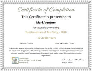 Certificate of Completion
